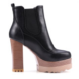 Chunky heels Platform boots Women's shoes ladies Ankle boots