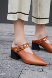 Arden Furtado 2019 new spring autumn high heels slip on Strange style heels buckle pure color strap genuine leather pumps shoes office lady pointed toe