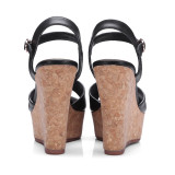 Arden Furtado 2018 summer high heels 12cm fashion genuine leather platform wedges ladies green sandals peep toe shoes ladies