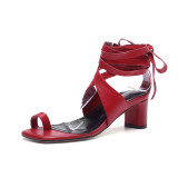 Arden Furtado 2018 summer med heels 5cm ankle strappy big size 40-43 genuine leather fashion sandals small size 33 shoes women