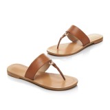 Arden Furtado 2018 summer flat genuine leather flip-flops fashion slides shoes for woman ladies big size shoes casual slippers