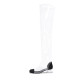 Arden Furtado 2018 summer boots over the knee pvc clear crystal square heels 4cm rain boots big size 40-48 round toe sandals new