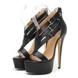 Arden Furtado  new summer 16cm platform sexy buckle strap night club royalblue sandals shoes for woman big size