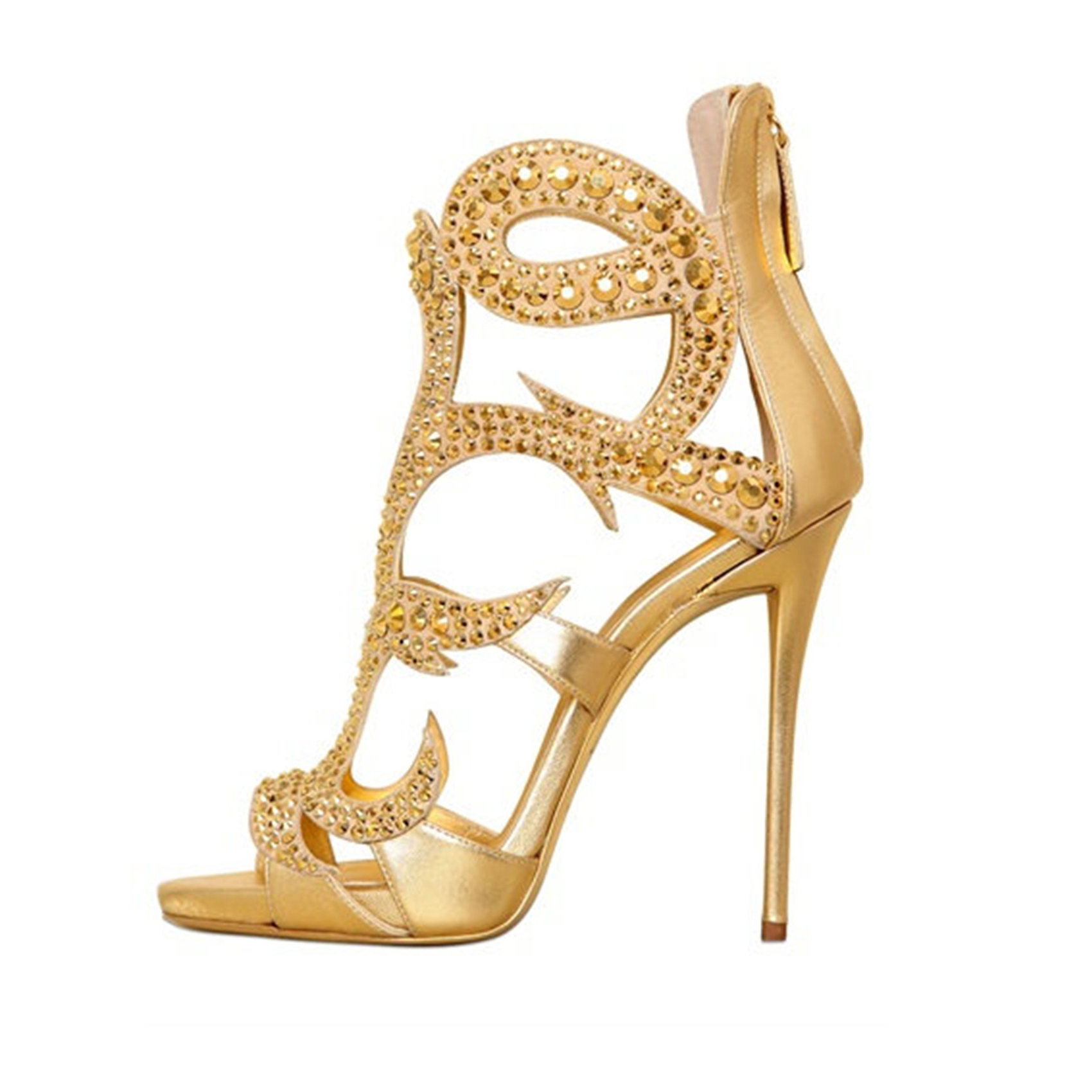 gold cage shoes