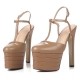 Arden Furtado summer fashion style woman shoes women T-strap chunky heels high heels 15cm platform genuine leather platform sandals new