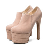 Arden Furtado 2018 spring autumn zipper fashion pumps stilettos 16cm platform round toe zipper sexy ladies women party shoes