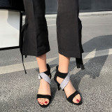Arden Furtado 2018 summer high heels 9cm stilettos fashion sandals  woman sexy elegant cover heels zipper sandals shoes new