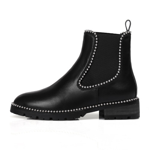 Us 68 2018 Winter Ankle Boots Square Heels Genuine Leather