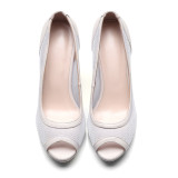 Arden Furtado spring summer high heels 10cm stilettos peep toe black white clear mesh pumps elegant shoes