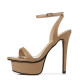 Arden Furtado summer extreme high heels 13cm stilettos ankle strap genuine leather platform sandals shoes for woman ladies