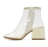 Arden Furtado new style ankle boots fashion clear pvc shoes for woman chunky heels 5cm boots women 33-48