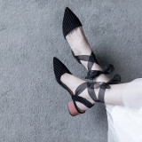 Arden Furtado summer 2019 fashion trend women's shoes pointed toe elegant pure color sandals leather concise office lady