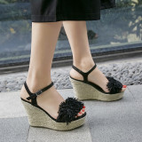 Arden Furtado summer 2019 fashion trend women's shoes wedges waterproof buckle sandals concise mature office lady party shoes
