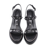 Arden Furtado summer 2019 fashion trend women's shoes narrow band concise open toe leather buckle sandals leisure