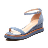 Arden Furtado summer 2019 fashion trend women's shoes   sexy elegant pure color apricot light blue sandals matte big size 40 narrow band