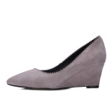 Arden Furtado summer 2019 fashion trend women's shoes pointed toe pure color wedges slip-on pumps classics concise small size 33 big size 42