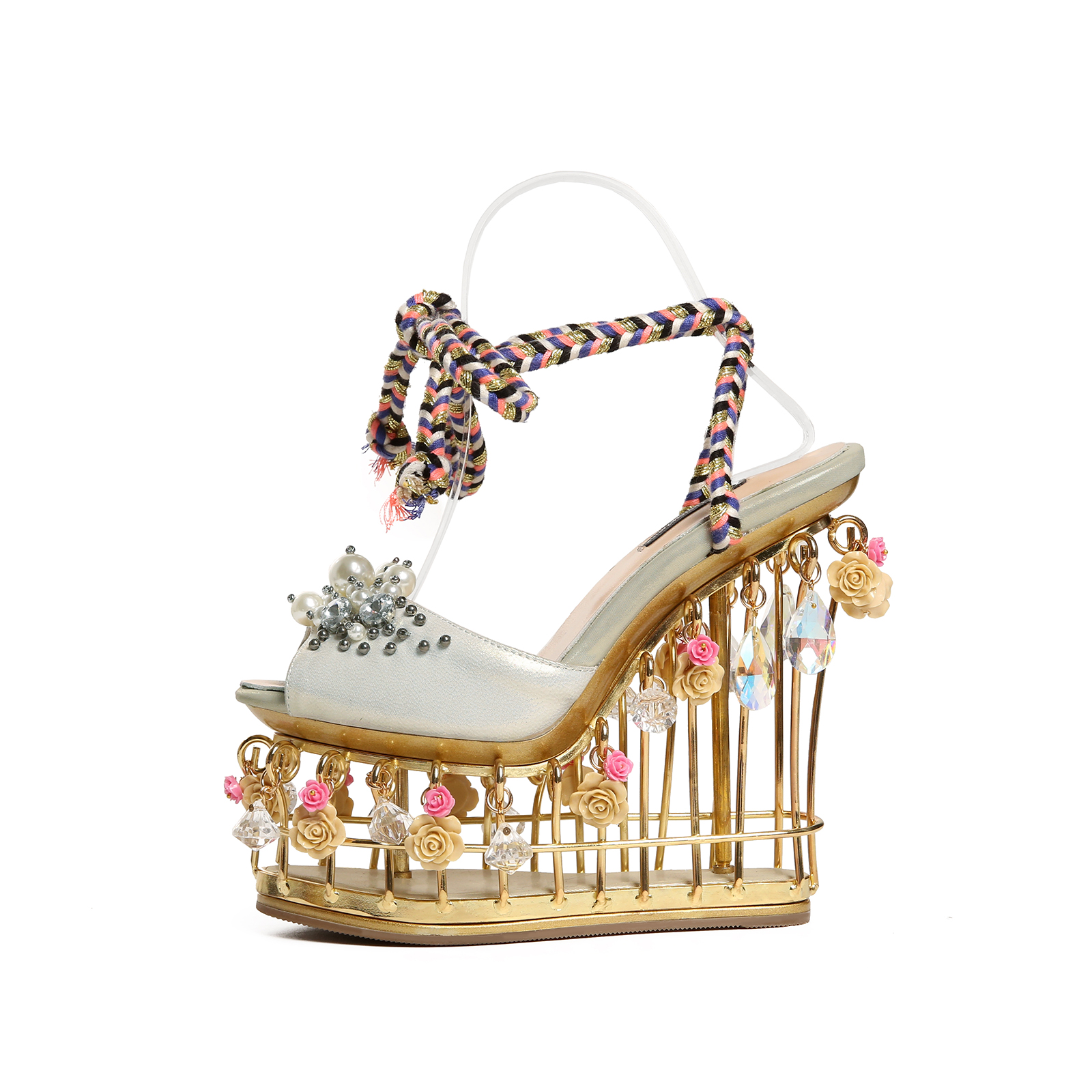 heels with flowers on top