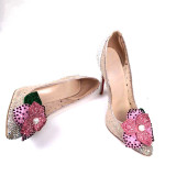  spring summer high heels 12cm stilettos clear mesh flowers wedding shoes big size mesh pumps