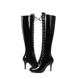 winter knee high boots shoes for woman big size small size stilettos heels 8cm boots can customize the shaft size or the tube height