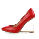Women's Shoes Leatherette Spring Summer hoof heels pumps Translucent Heel  Crystal Heel