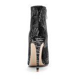 2018 autumn winter stilettos high heels 12cm zipper ankle boots shoes for woman big size boots