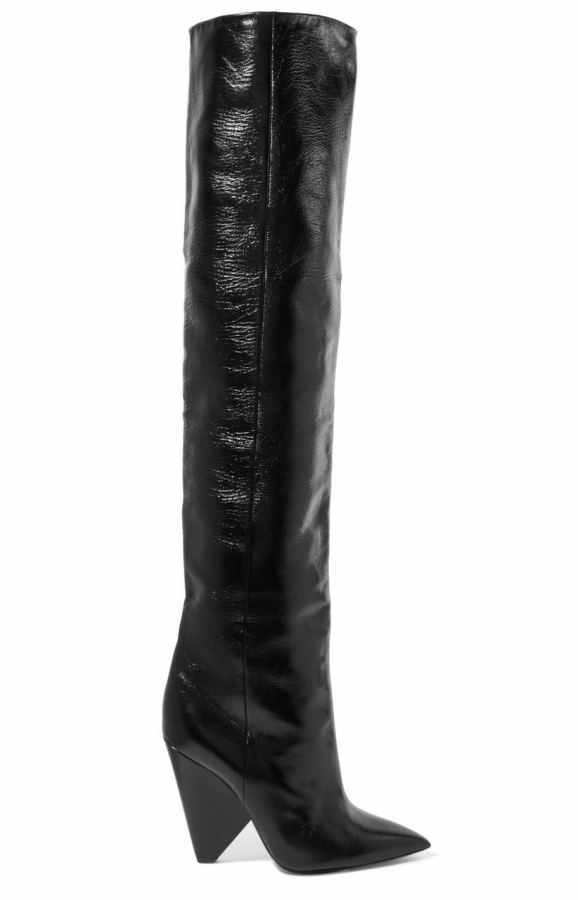 knee high cone heel boots