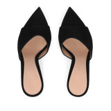 2018 summer stilettos high heels 12cm peep toe white black mules ladies evening party shoes big size