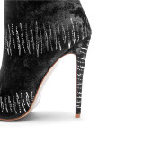 2018 autumn winter stilettos high heels 12cm zipper ankle boots shoes for woman big size boots