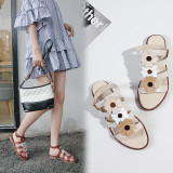 2018 flowers flat sandals shoes for woman flowers genuin leather sandals  shoes for woman