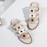 2018 flowers flat sandals shoes for woman flowers genuin leather sandals  shoes for woman