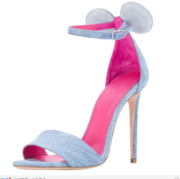 summer high heels 11cm blue jeans stilettos ankle strap fashion evening party shoes big size woman shoes
