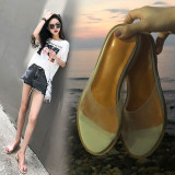 summer casual clear pvc open toe slipper fashion flat slides woman home slippers ladies