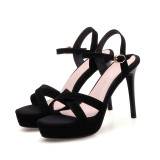summer platform evening party shoes ladies cage sandals peep toe stilettos fashion extreme high heels 11cm