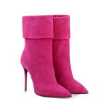 2018 winter autumn ankle boots shoes for woman slip on high heels 12cm Turned-over Edge stilettos boots