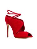 stilettos high heels 11cm peep toe cage sandals shoes for woman red evening party shoes