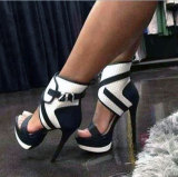 platform high heels 16cm sexy stilettos peep toe cage sandals shoes for woman