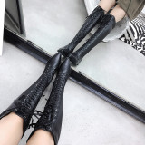 motorcycle boot 2018 winter genuine leather over the knee boots pointed toe cross tied Stretch boots casual thigh boots