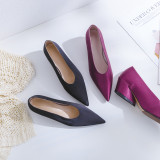 2018 spring autumn slip on black satin cloth purple wedges pumps big size 40-43 pointed toe shoes woman
