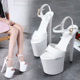 extreme high heels 20cm platform white red black fashion sandals shoes for woman ladies evening party shoes