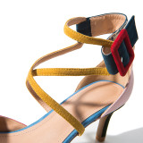 summer high heels 9cm stilettos pointed toe fashion sandals women's shoes ladies size 33 40