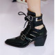 women's shoes cross tied summer ankle boots gladiator genuine leather casual shoes woman big size sandals