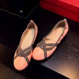 ballet flats round toe slip on fashion shoes woman ladies oxfords Soft bottom