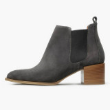 Arden Furtado winter genuine leather slip on chelsea boots 5cm fashion shoes woman hoof heels ankle boots women size 33 40
