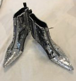 stilettos ankle boots shoes for woman zipper lower heels glitter bling bling pointed toe stilettos boots