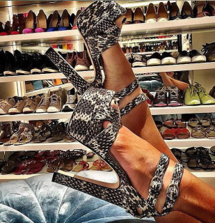 2018 summer platform high heels chunky heels ankle strap serpentine sandals sexy evening party shoes ladies women's shoes big size