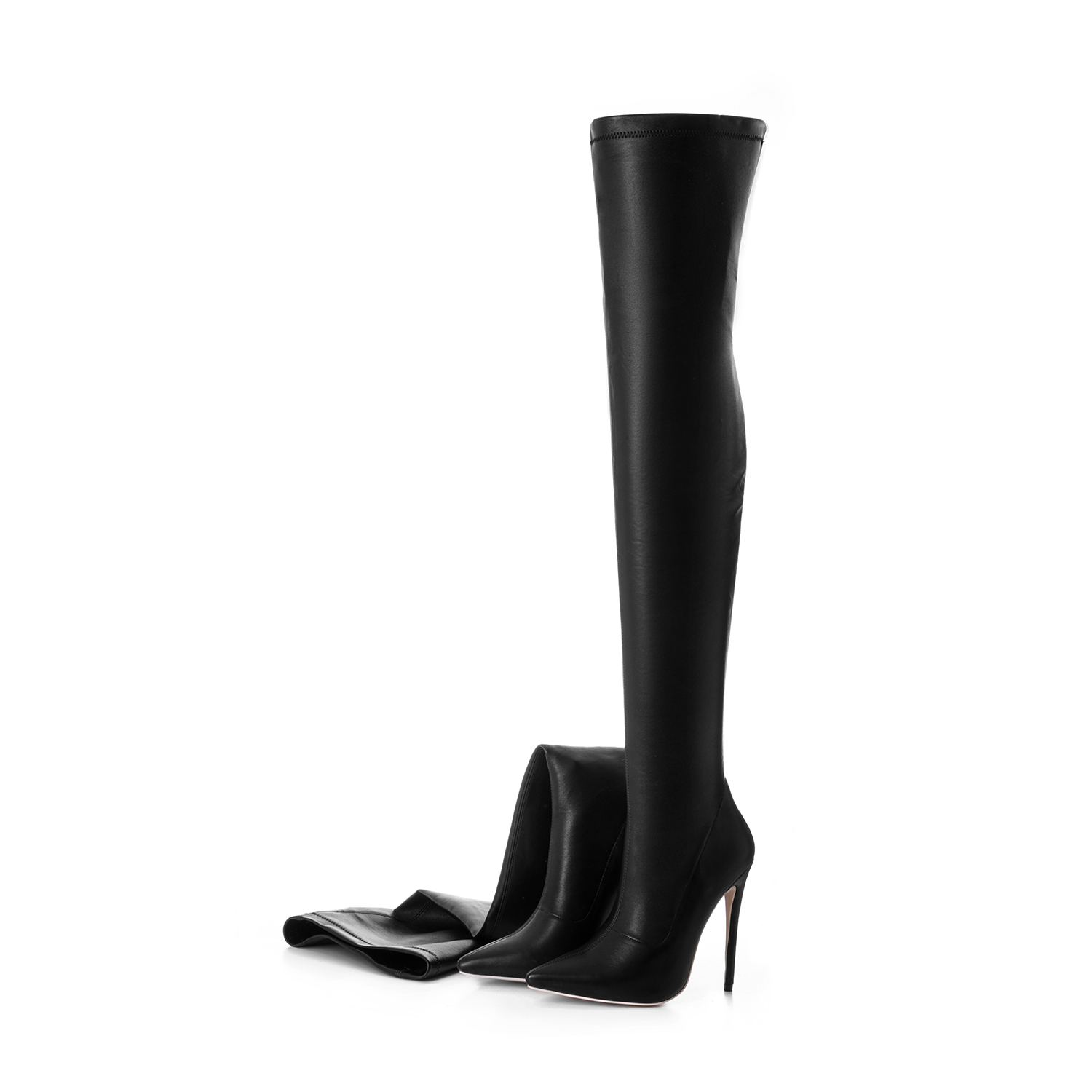 knee high leather stiletto boots