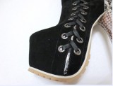 Serpentine heels platform round toe sexy high stiletto heels women's boots fashion shoes ladies