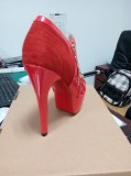 20118 stilettos high heels 15cm platform high heels peep toe ankle boots red zipper shoes