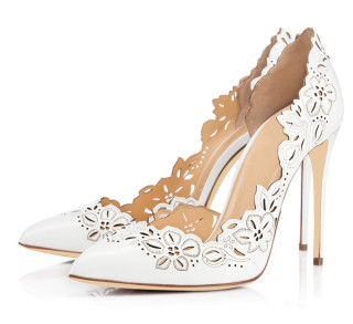 Arden Furtado summer 2019 fashion women's shoes stilettos high heels 12cm hollow out pumps white wedding shoes