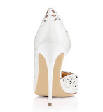 Arden Furtado summer 2019 fashion women's shoes stilettos high heels 12cm hollow out pumps white wedding shoes